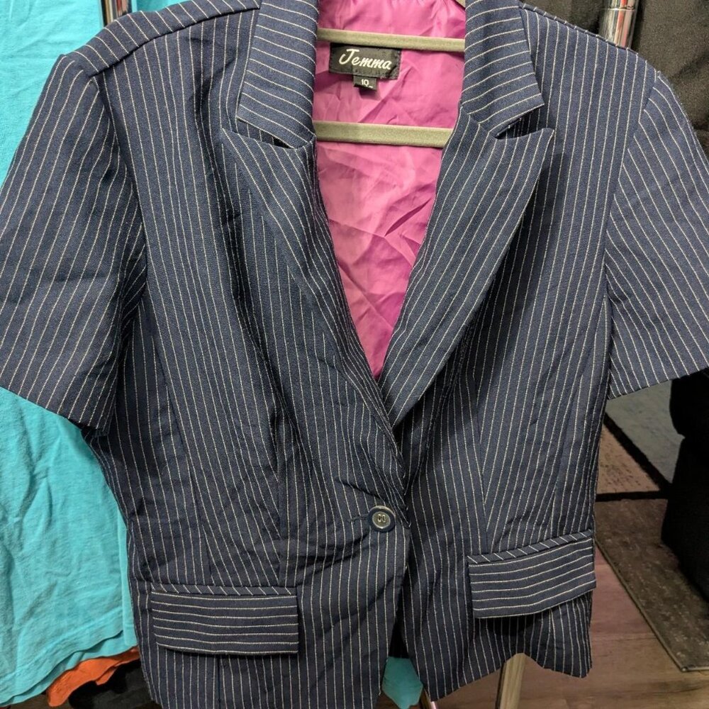 Jemma Navy Pinstriped Blazer Size 10.